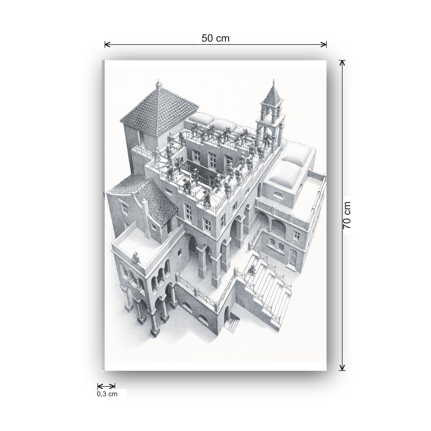 Homage to Escher - Ascending and Descending, 1960 cm 50x70 - misure