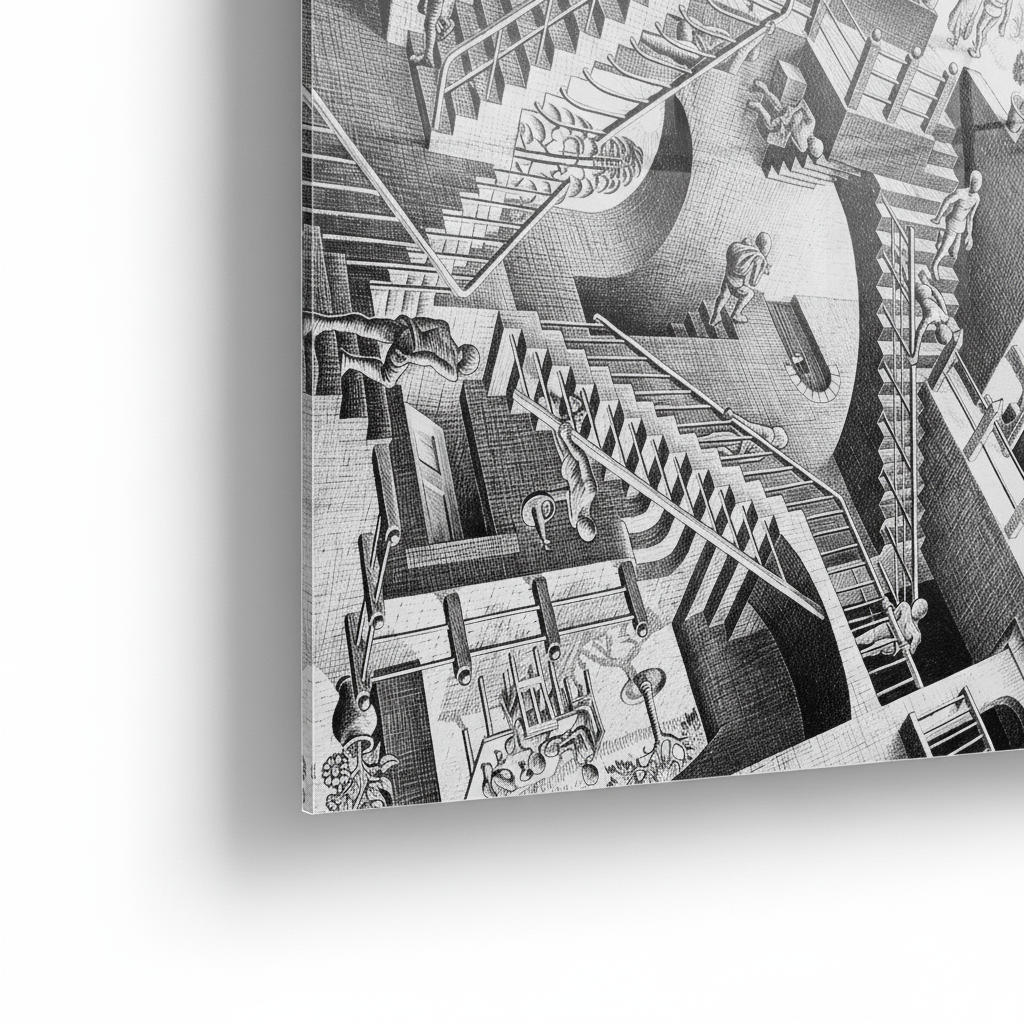 Homage to Escher - Relativity, 1953 - cm 50x50 - Pannello Acrilico