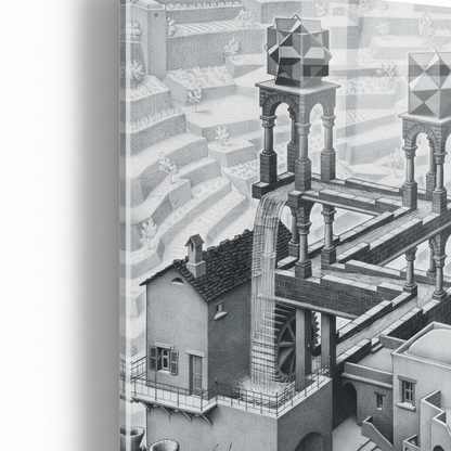 Homage to Escher - Waterfall,1961 - cm 50x70 - Pannello Acrilico