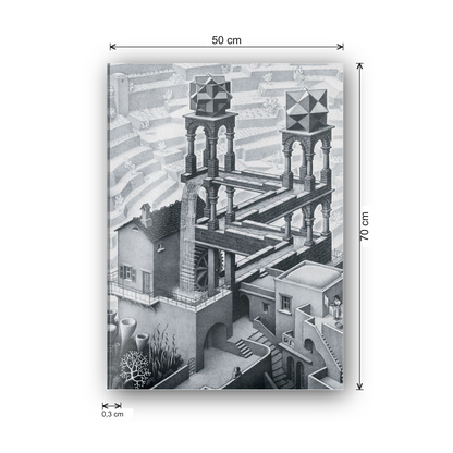 Homage to Escher - Waterfall,1961 cm 50x70 - misure