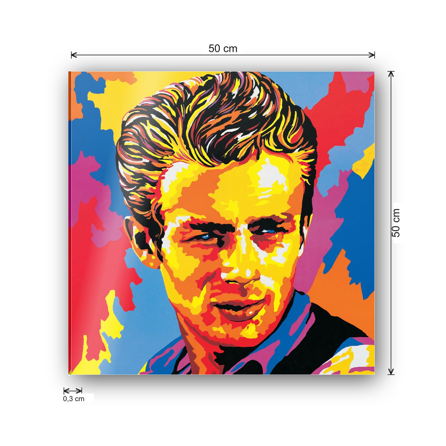 Homage to James Dean cm 50x50 - misure