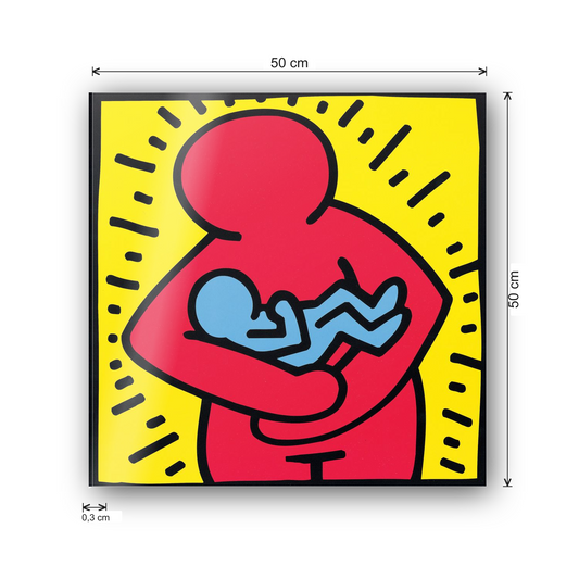 Homage to Haring - Untitled 1986 cm 50x50 - misure