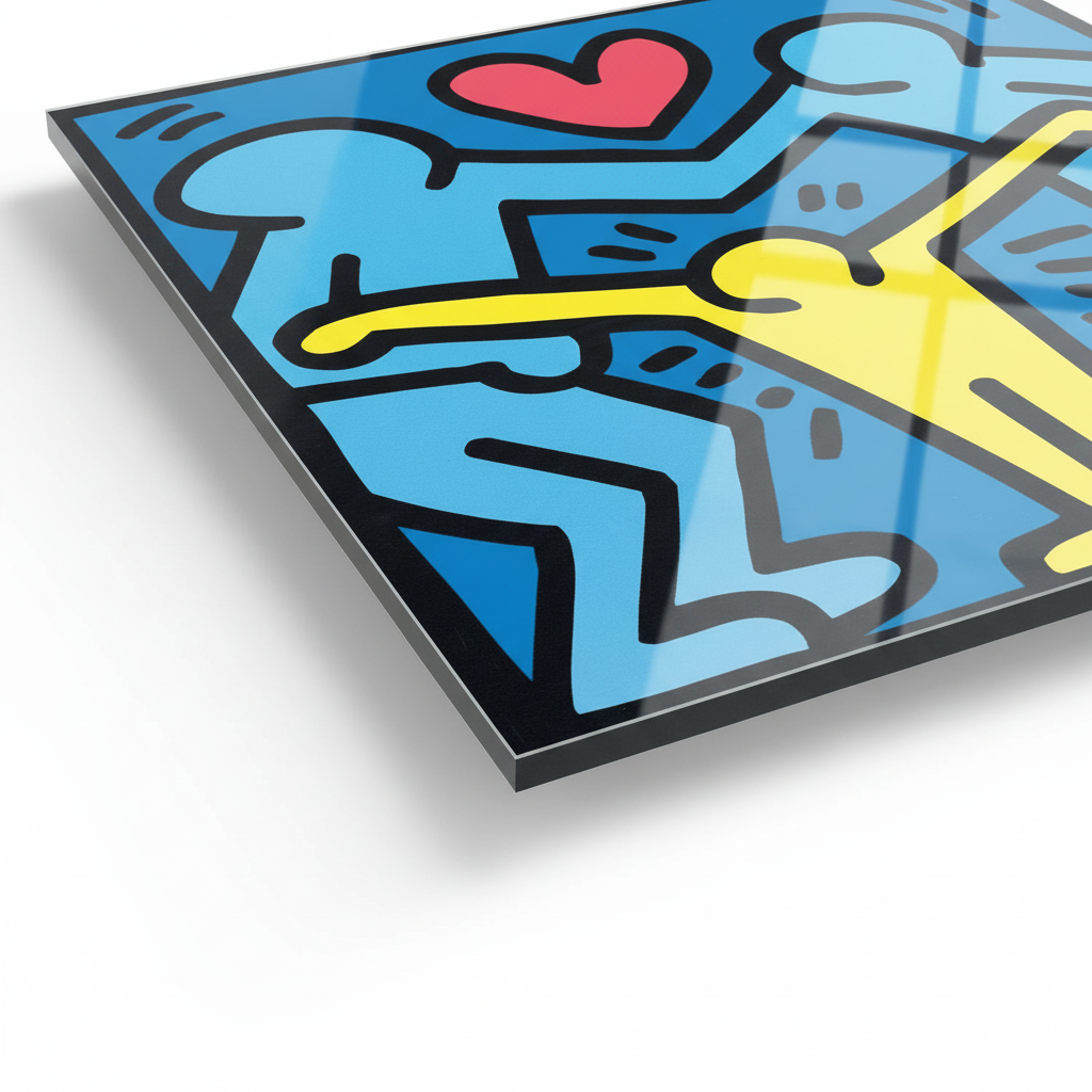 Homage to Haring - Untitled 1989 - cm 50x50 - Pannello Acrilico