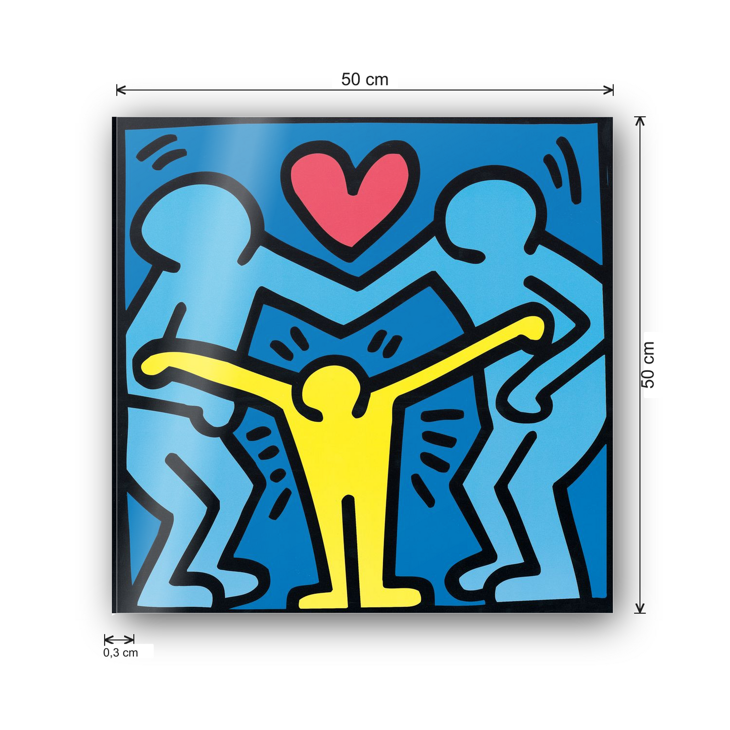 Homage to Haring - Untitled 1989 cm 50x50 - misure