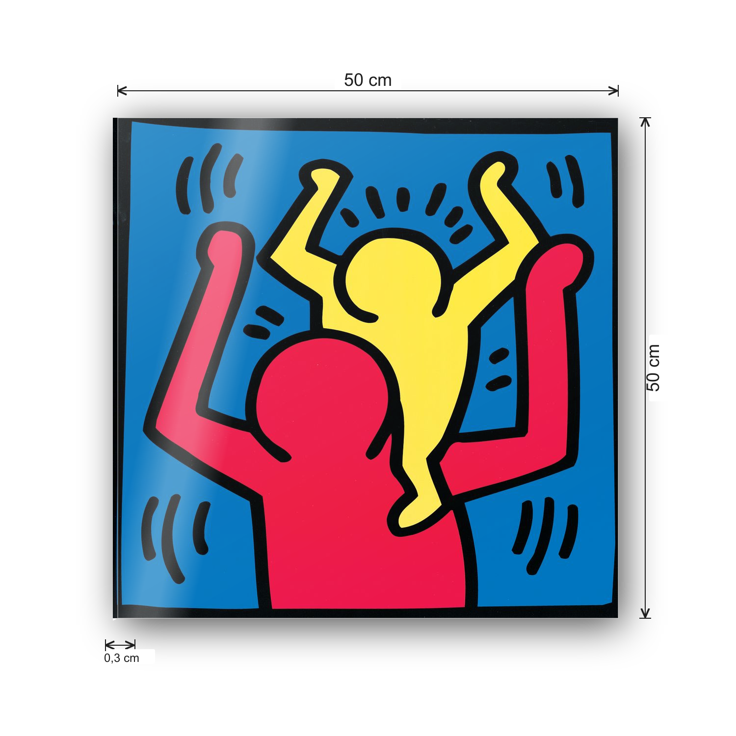 Homage to Haring - Untitled, 1987 cm 50x50 - misure