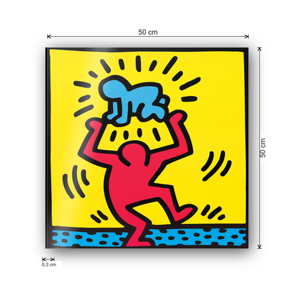 Homage to Haring - Untitled, 1987 cm 50x50 - misure