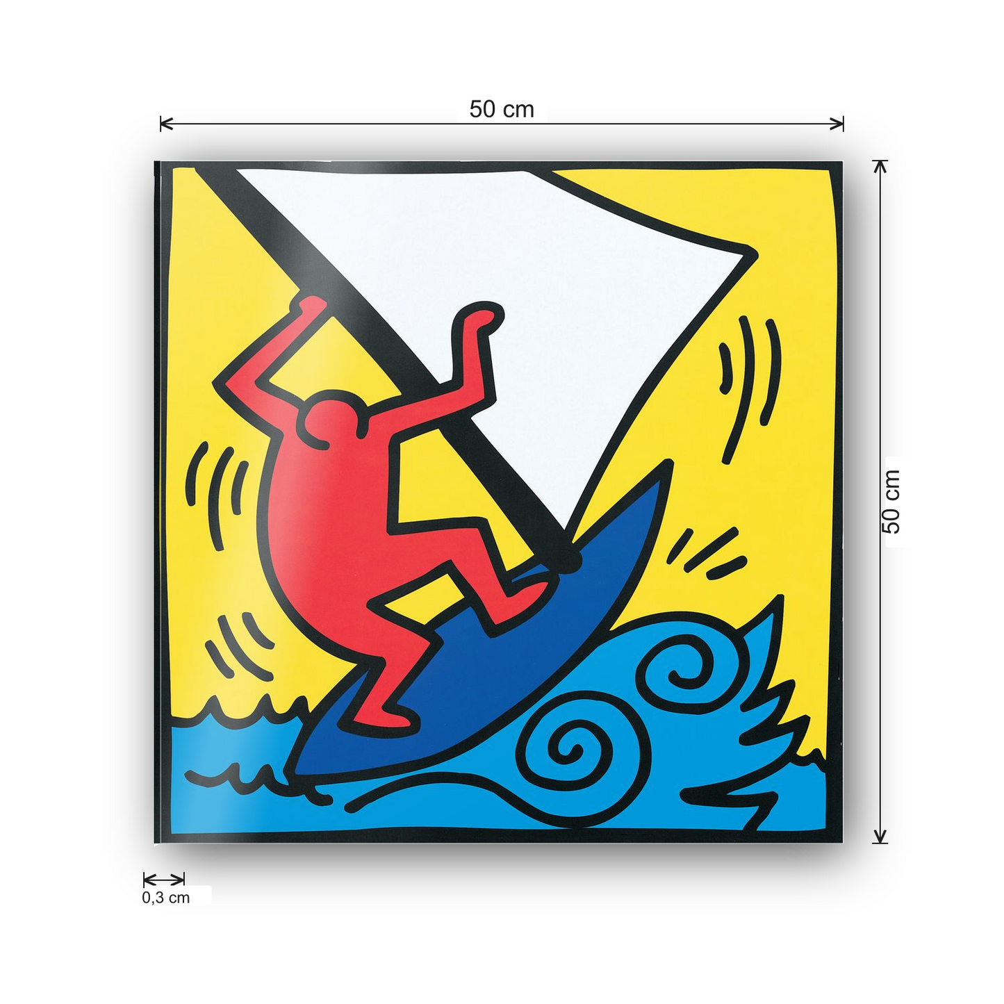 Homage to Haring - Untitled, 1987 cm 50x50 - misure