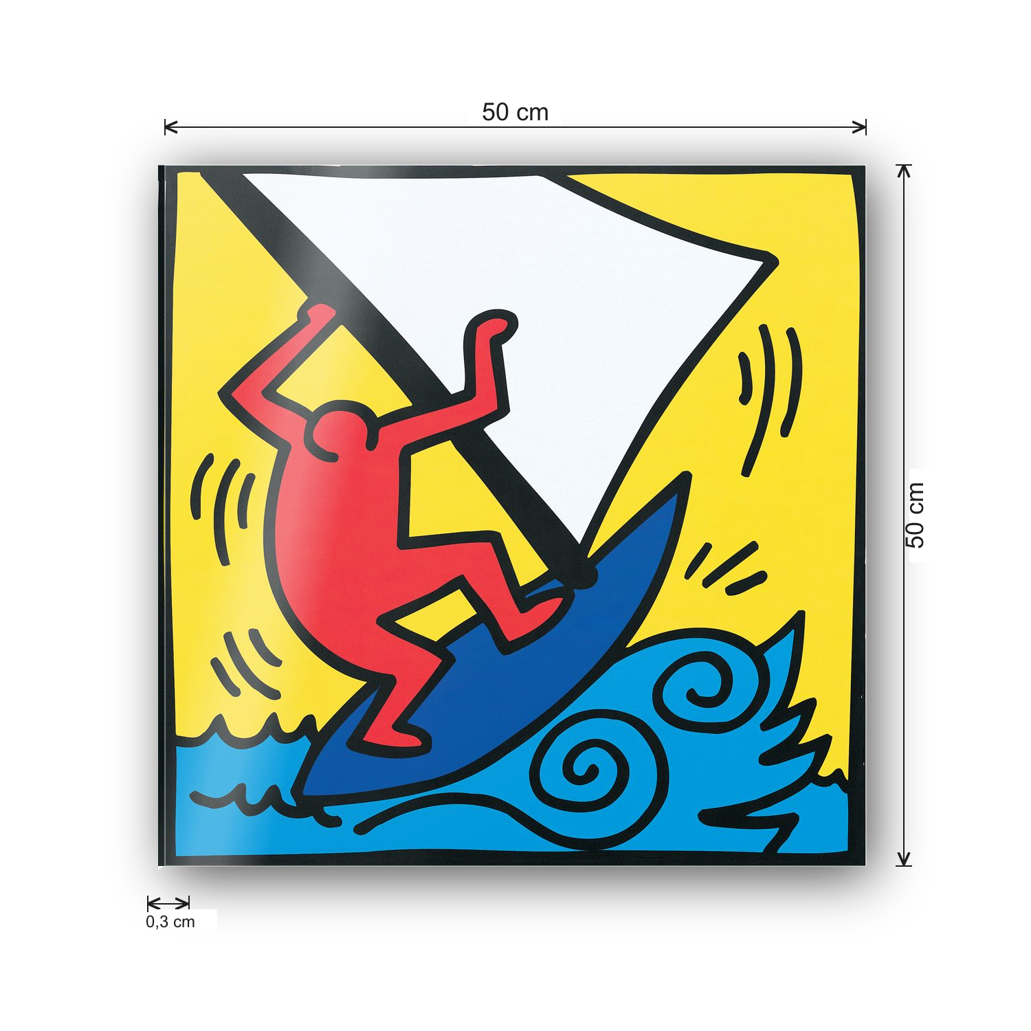 Homage to Haring - Untitled, 1987 cm 50x50 - misure