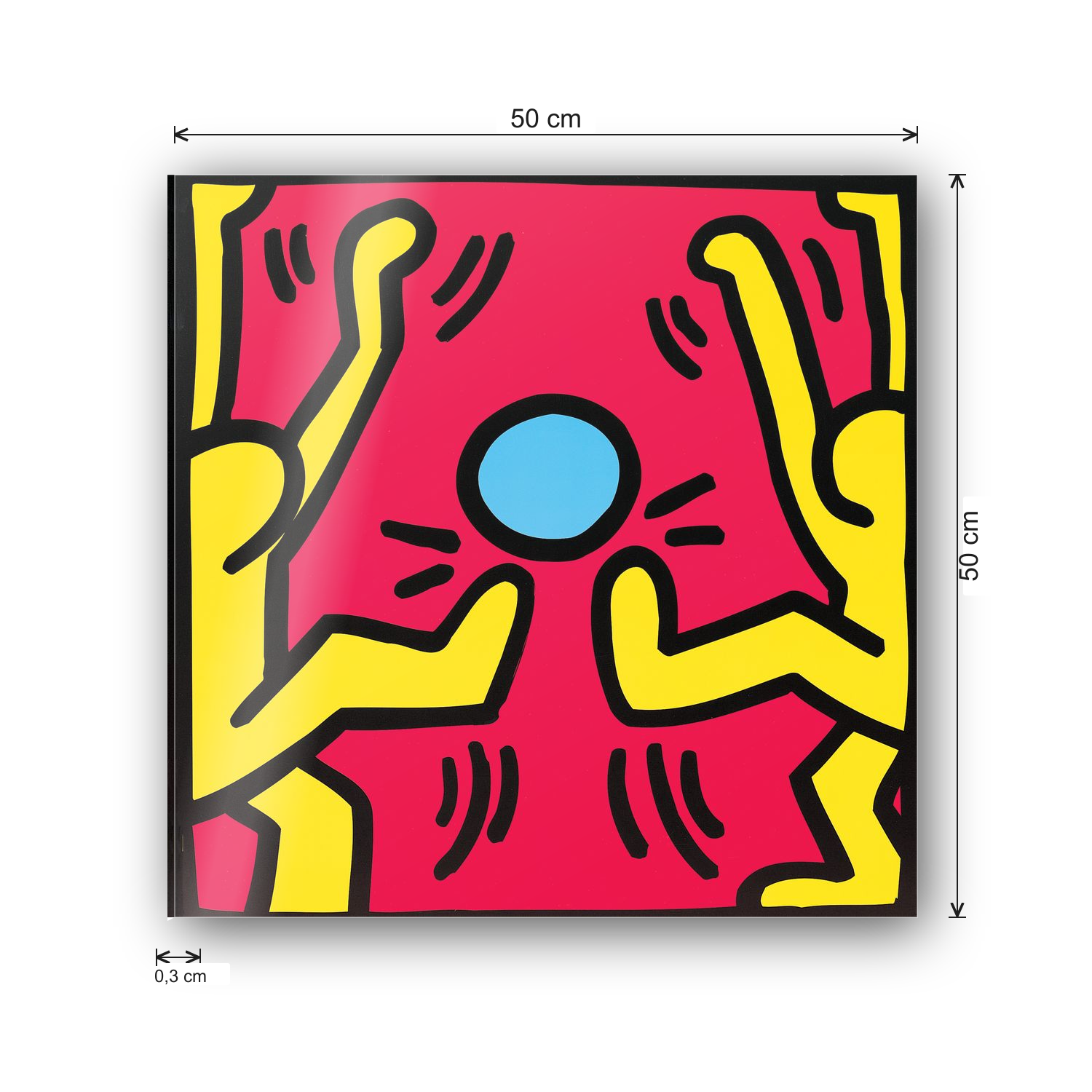 Homage to Haring - Untitled, 1988 cm 50x50 - misure