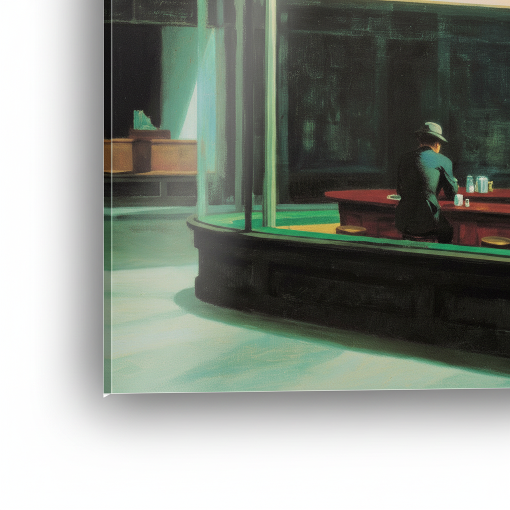 Homage to Hopper - Night Hawks, 1960 - cm 70x50 - Pannello Acrilico