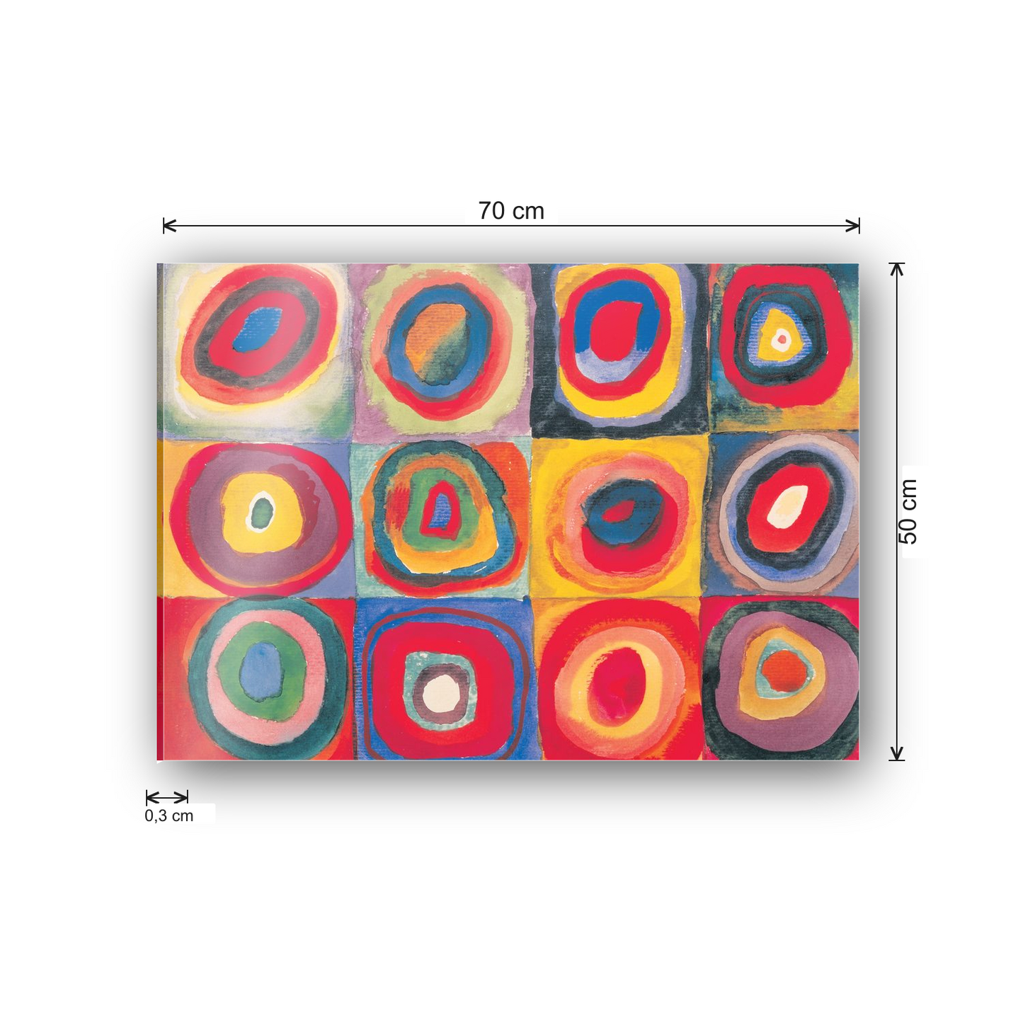 Homage to Kandinsky - Study of Color cm 70x50 - misure