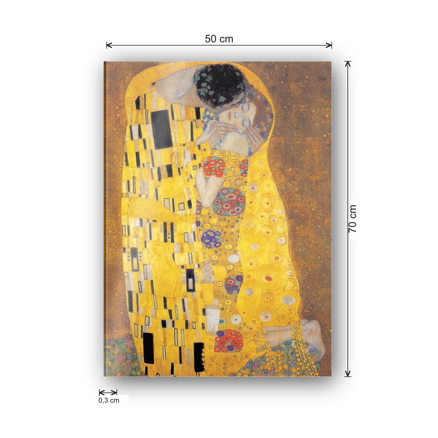 Homage to Klimt - The Kiss cm 50x70 - misure