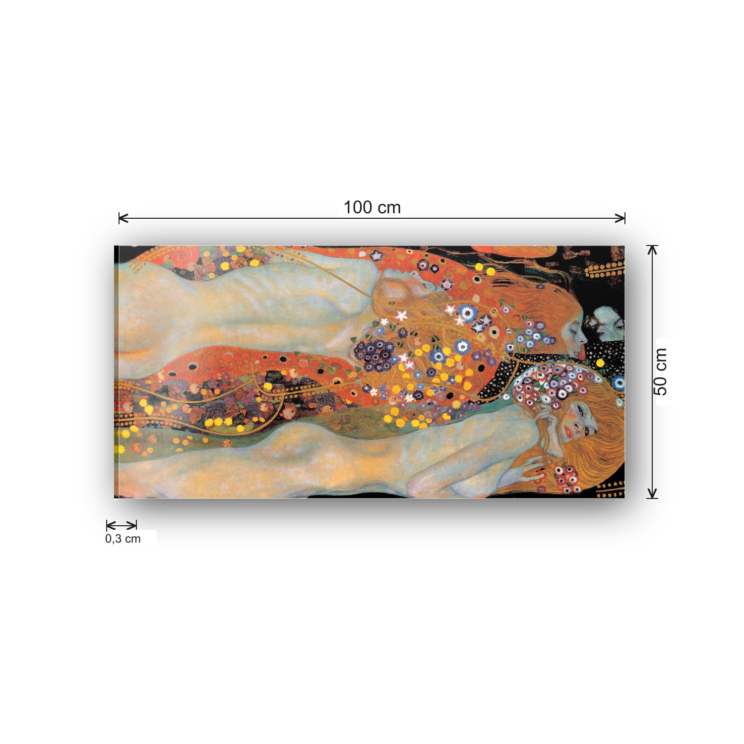 Homage to Klimt - Water Snakes cm 100x50 - misure