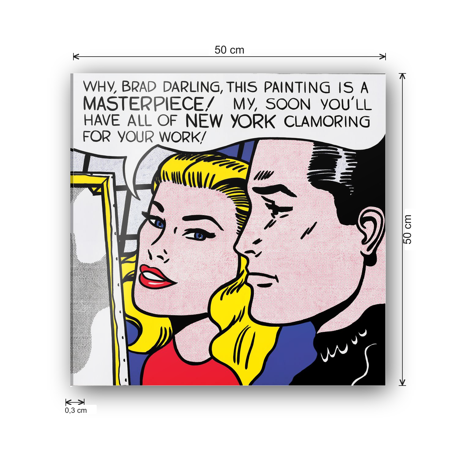 Homage to Lichtenstein - Masterpiece, 1962 cm 50x50 - misure