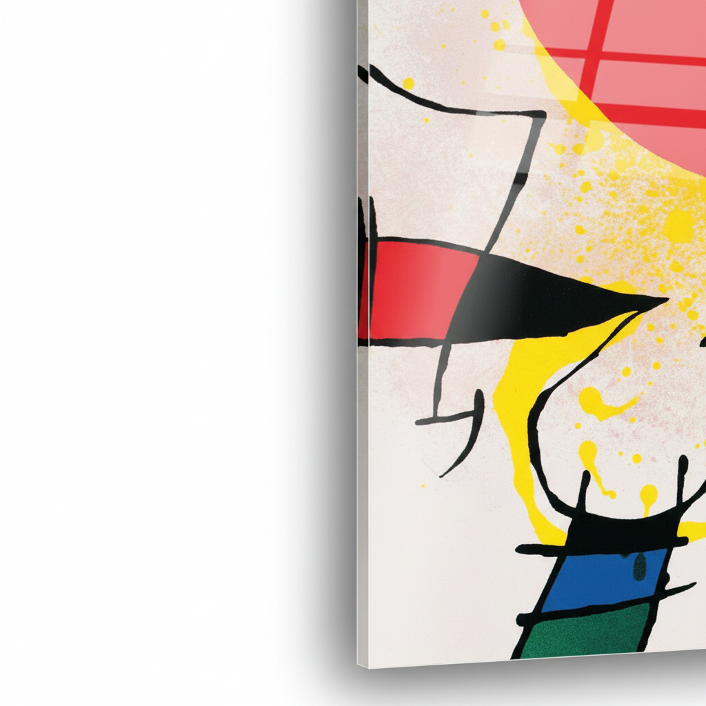 Homage to Mirò - Le Soleil Rouge - cm 50x70 - Pannello Acrilico