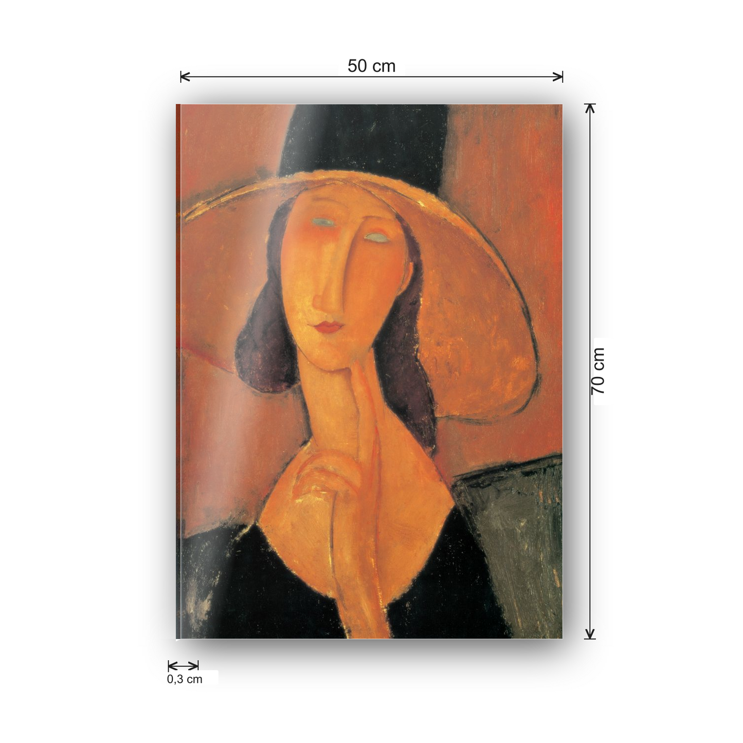 Homage to Modigliani - Jeanne Hebuterne cm 50x70 - misure