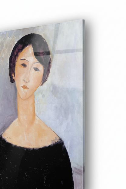 Homage to Modigliani - Woman In Black - cm 50x70 - Pannello Acrilico