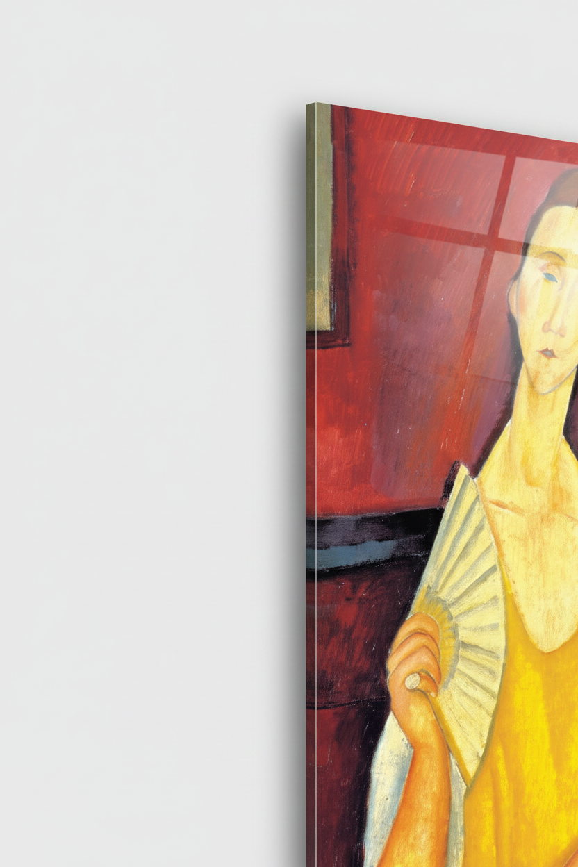 Homage to Modigliani - Woman With A Fan - cm 50x70 - Pannello Acrilico