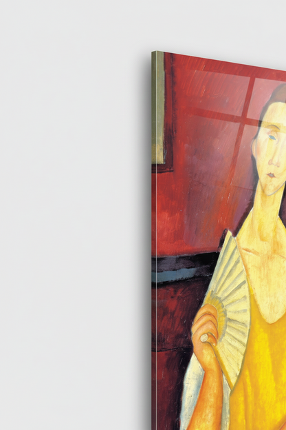 Homage to Modigliani - Woman With A Fan - cm 50x70 - Pannello Acrilico