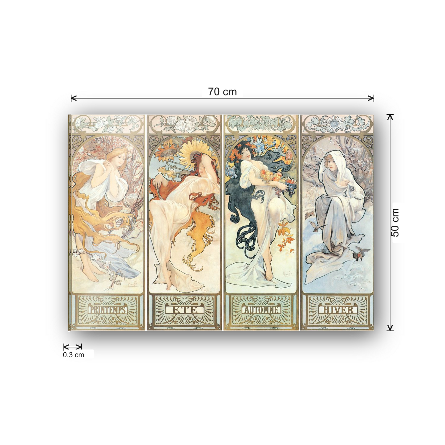 Homage to Mucha - Les Saisons, 1897  cm 70x50 - misure