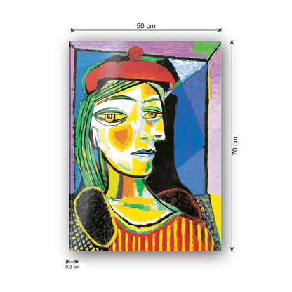 Homage to Picasso - Femme Au Beret Rouge cm 50x70 - misure