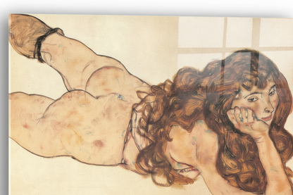 Homage to Schiele - Female Nude, 1917 - cm 70x50 - Pannello Acrilico