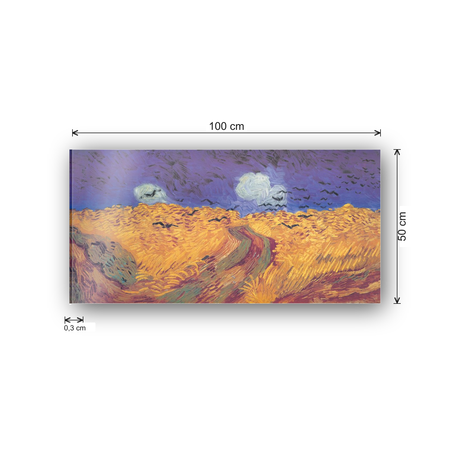 Homage to Van Gogh - Weatfield With Crows cm 100x50 - misure