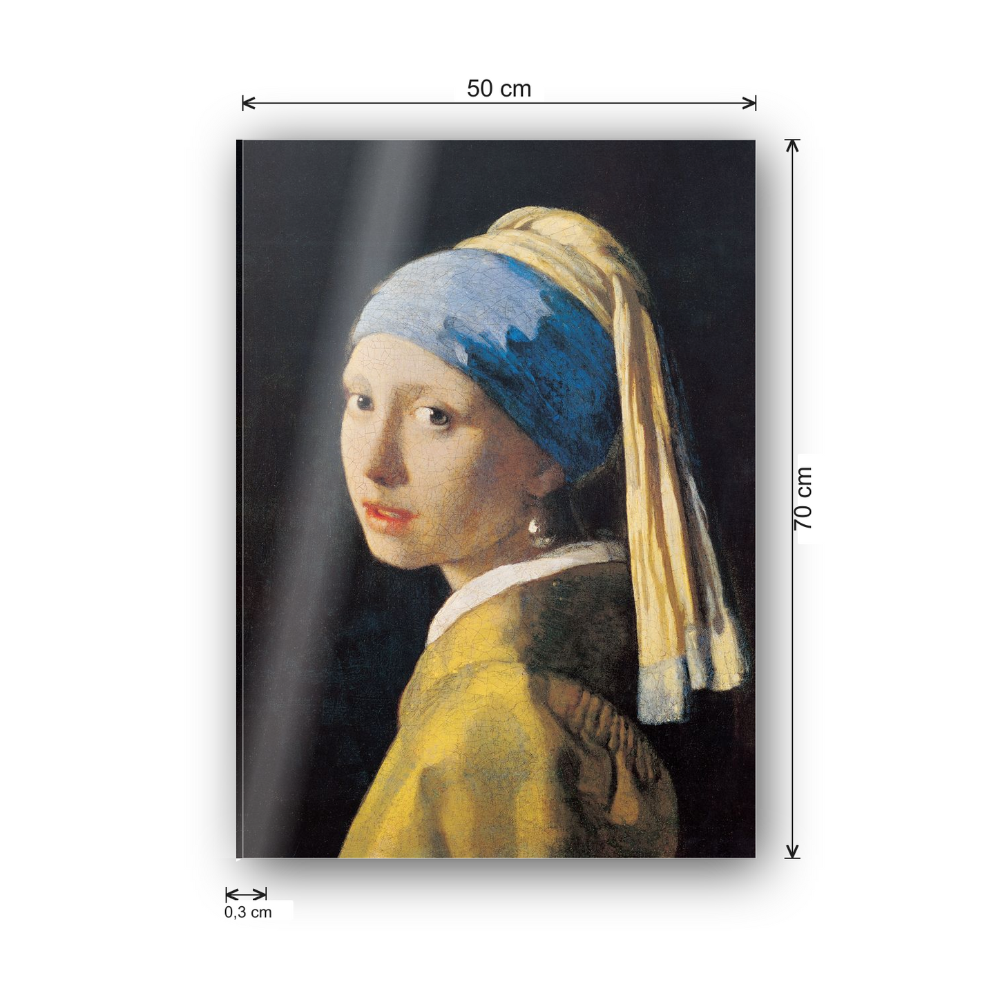 Homage to Vermeer - Girl with a Pearl Earring cm 50x70 - misure