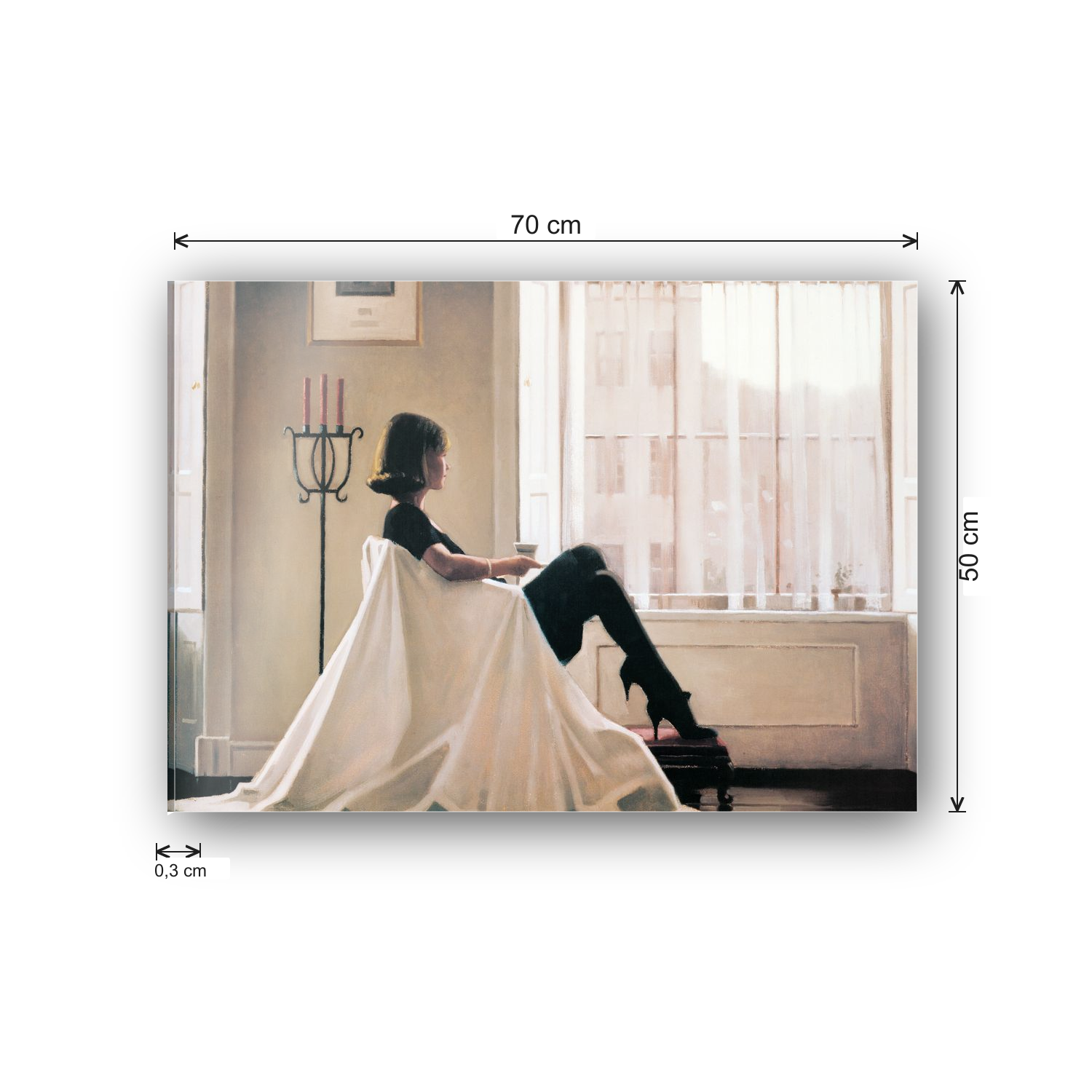 Homage to Vettriano - In Thoughts Of You cm 70x50 - misure