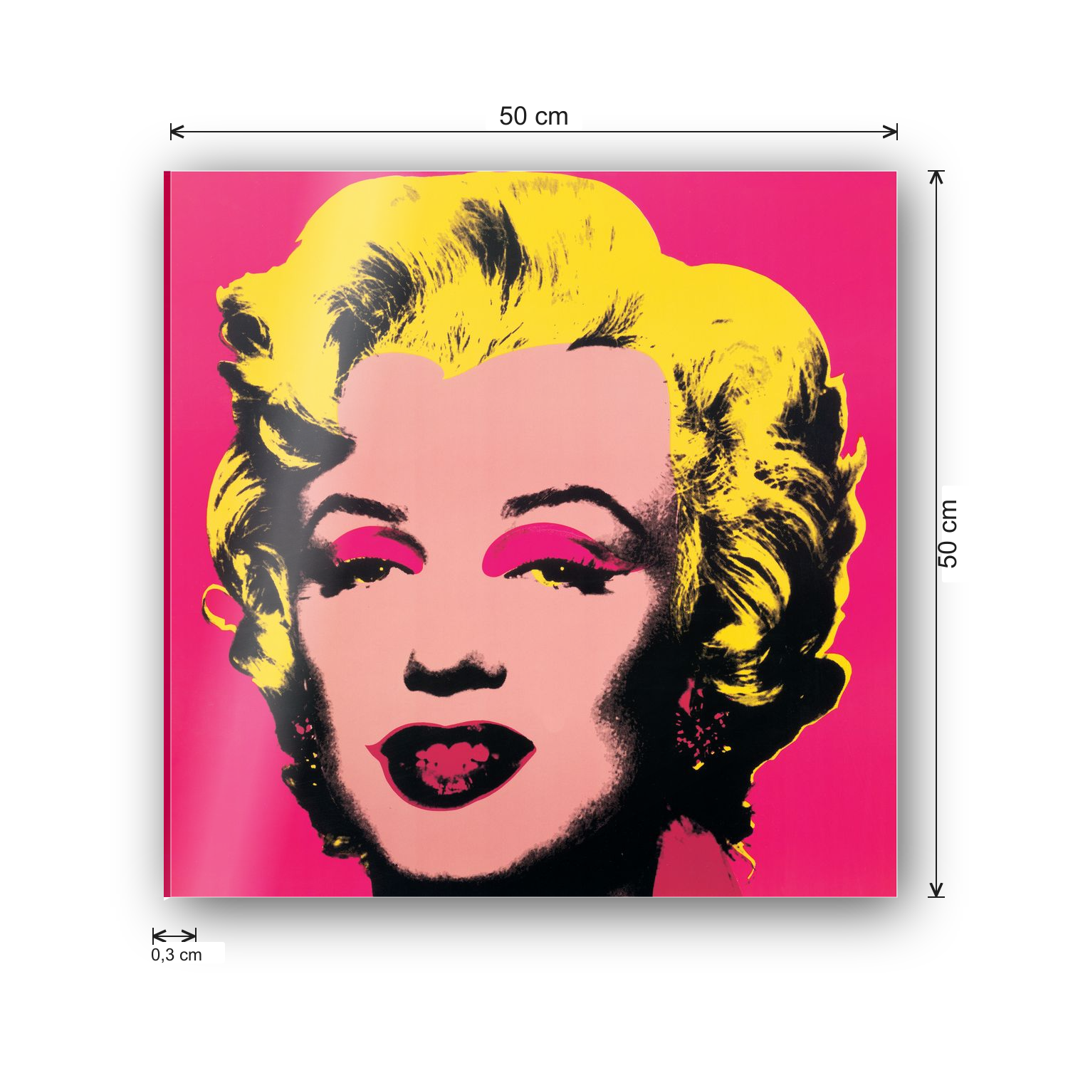 Homage to Warhol - Marilyn Monroe cm 50x50 - misure