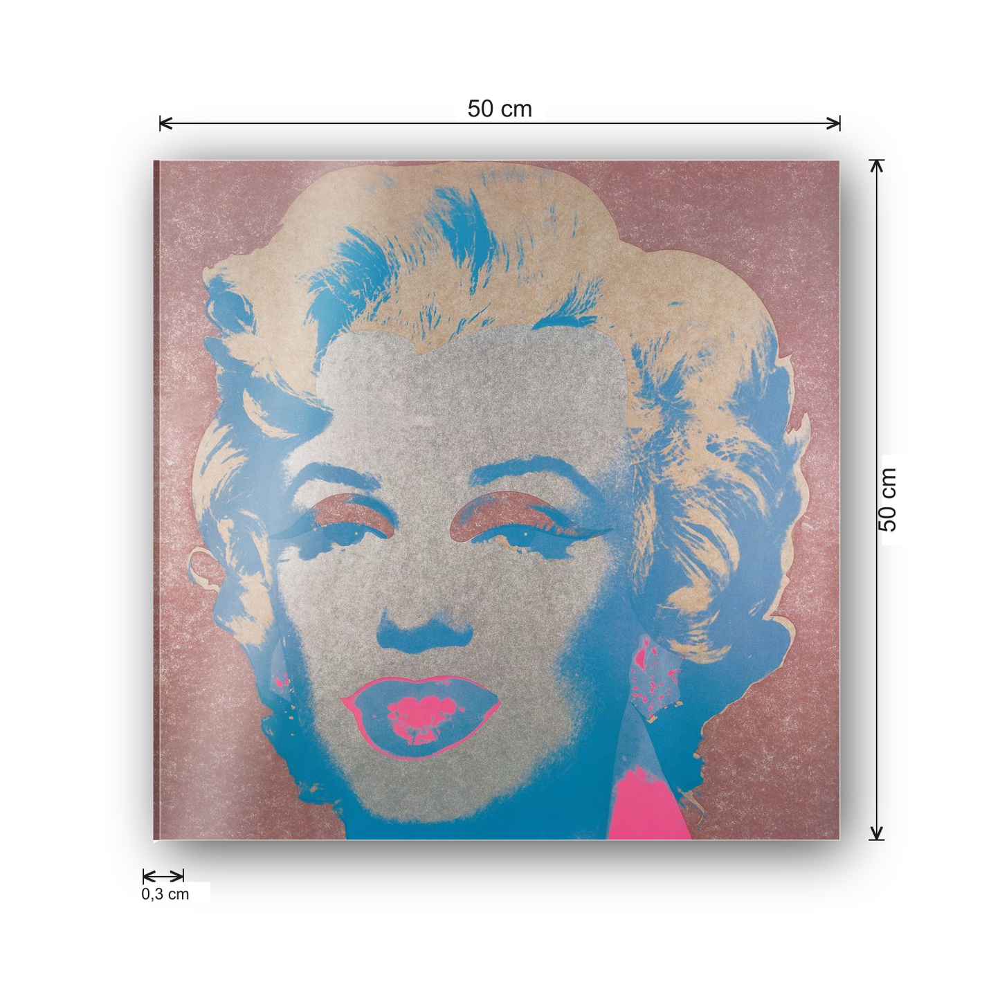 Homage to Warhol - Marilyn Monroe cm 50x50 - misure