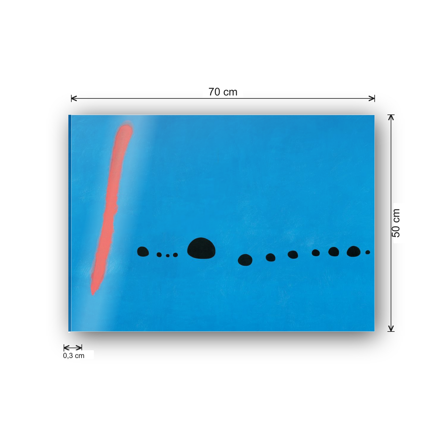 Homage to Mirò - Blue 2 cm 70x50 - misure
