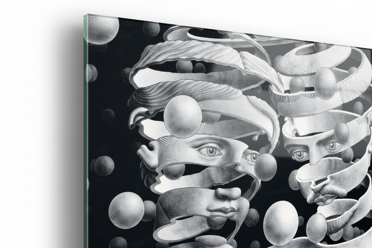 Homage to Escher - Bond Of Union, 1956 - cm 70x50 - Pannello Acrilico