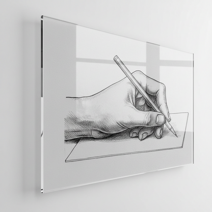 Homage to Escher - Drawing Hands, 1948 - cm 50x50 - Pannello Acrilico