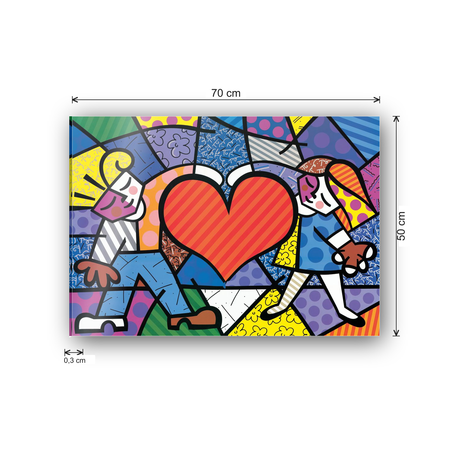Pop heArt cm 70x50 - misure