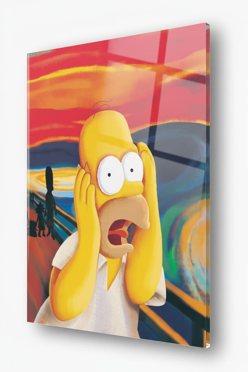 Homer the scream - cm 50x70 - Pannello Acrilico