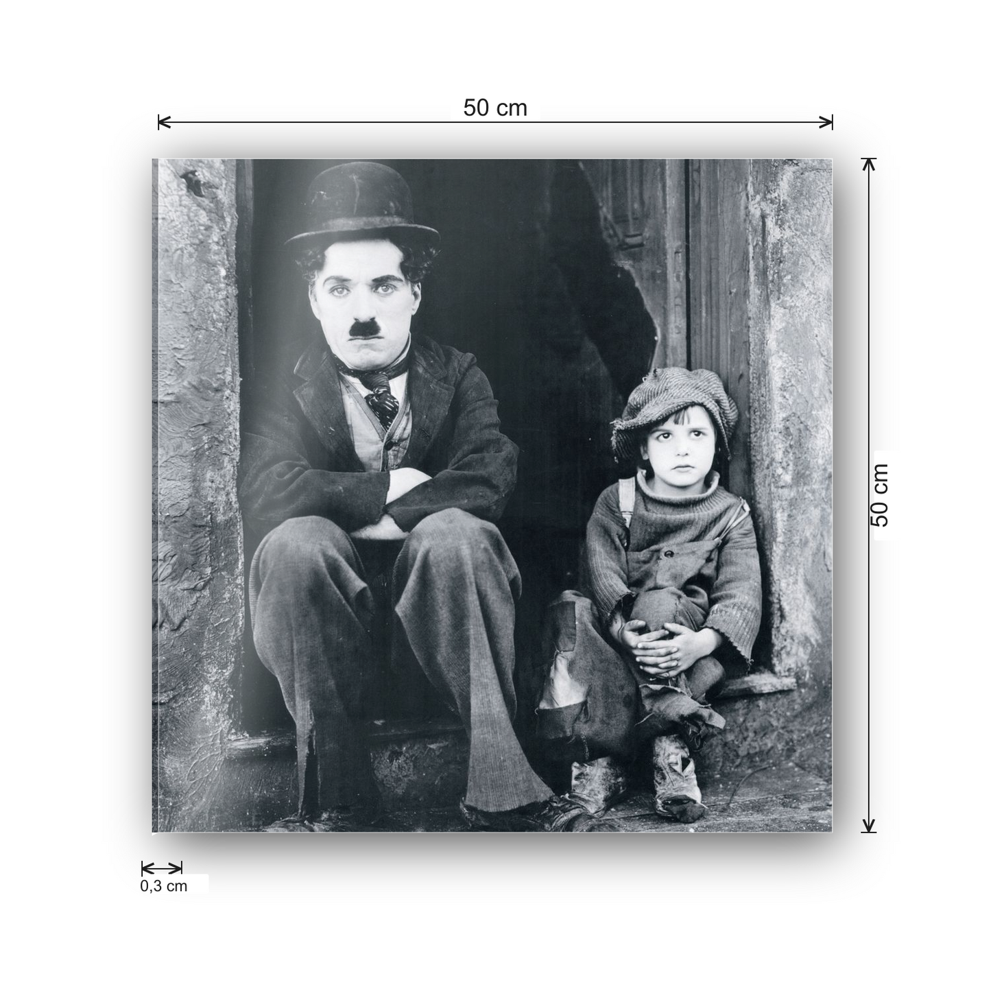 Charlie Chaplin, Modern Times cm 50x50 - misure