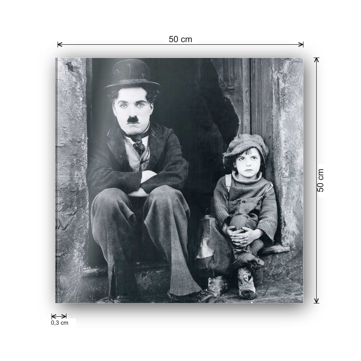 Charlie Chaplin, Modern Times cm 50x50 - misure