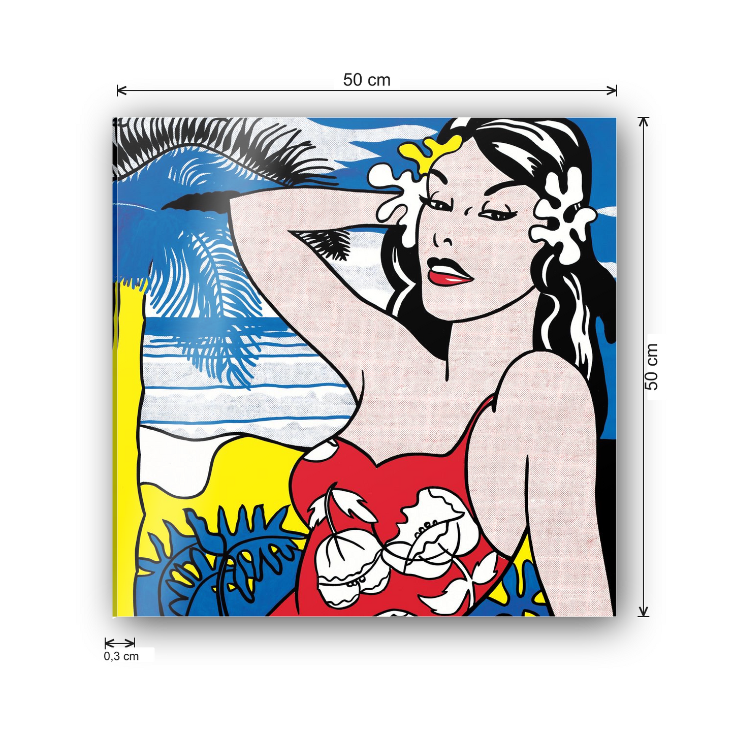 Homage to Lichtenstein - Aloha cm 50x50 - misure
