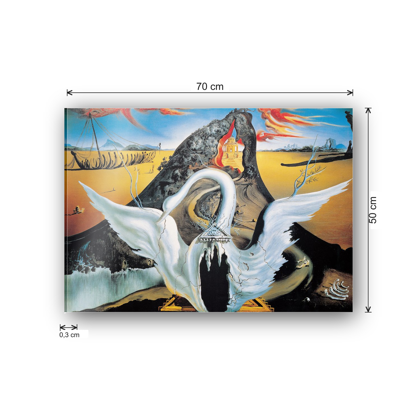 Homage to Dalì - Bacchanale cm 70x50 - misure