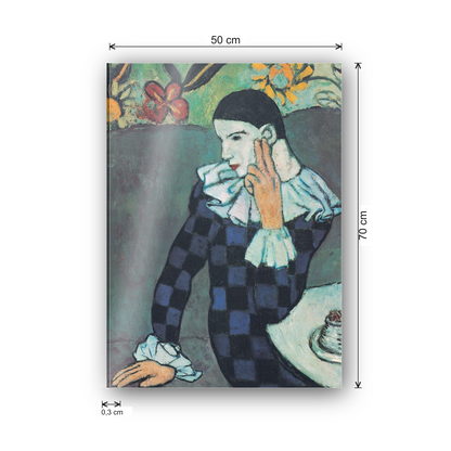 Homage to Picasso - Thoughtful Harlequin cm 50x70 - misure