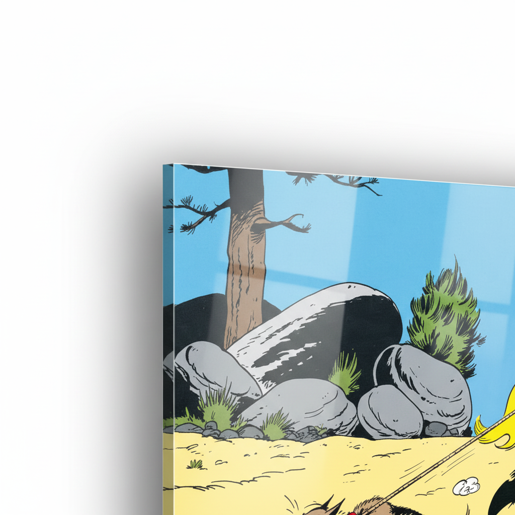 Homage to Lucky Luke e Ran Tan Plan - cm 100x50 - Pannello Acrilico