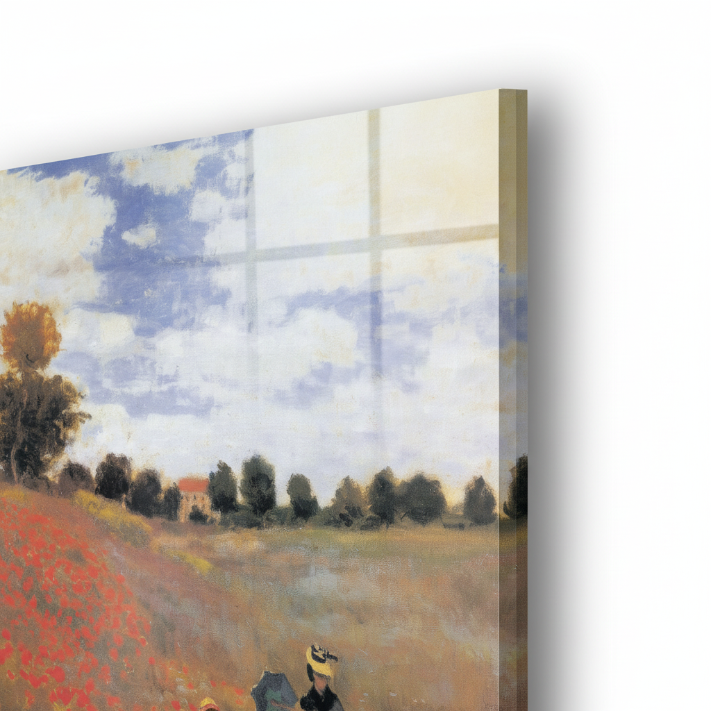 Homage to Monet - Poppy Field - cm 50x50 - Pannello Acrilico