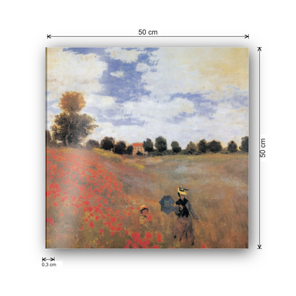 Homage to Monet - Poppy Field  cm 50x50 - misure