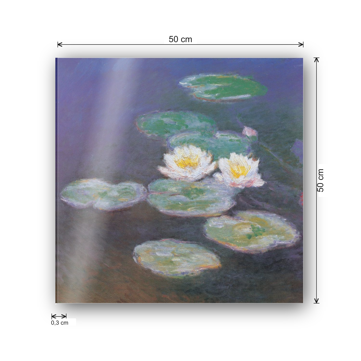 Homage to Monet - Ninfee cm 50x50 - misure
