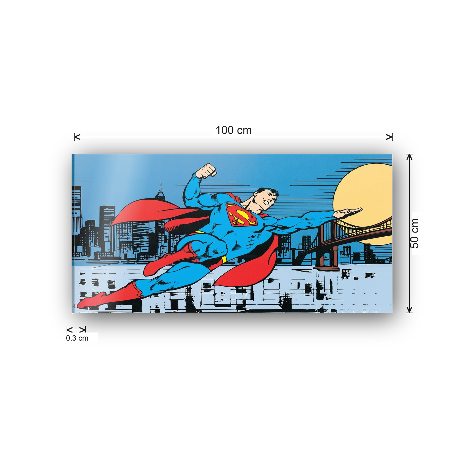 Homage to Superman - Metropolis cm 100x50 - misure