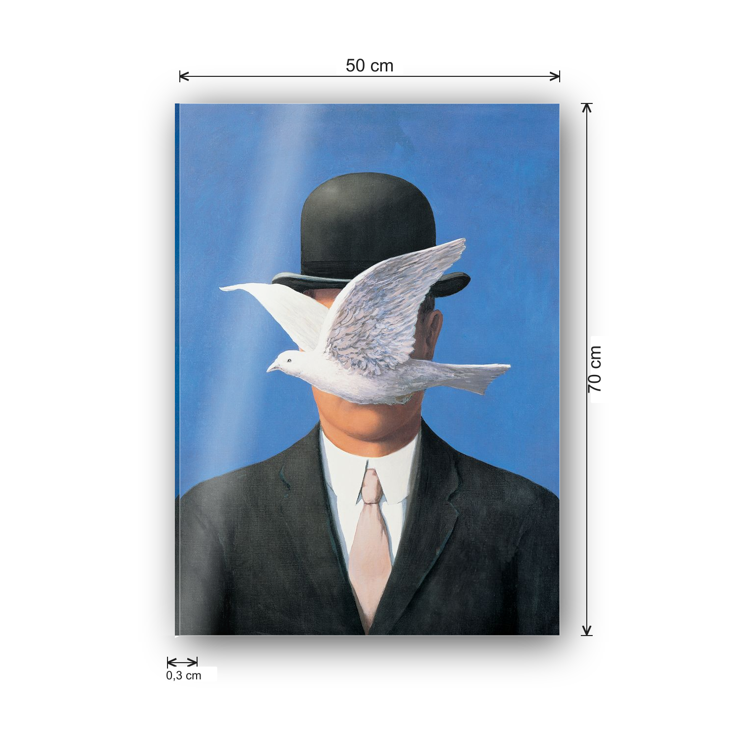 Homage to Magritte - L'Homme au Chapeau cm 50x70 - misure
