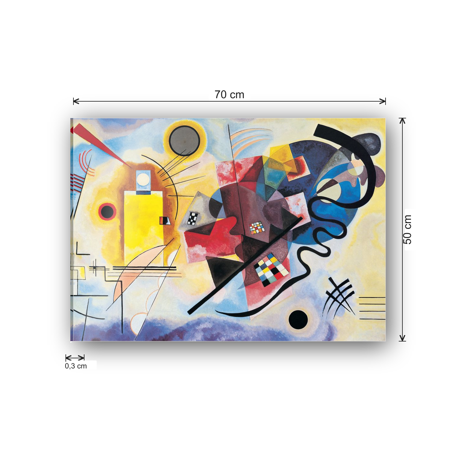 Homage to Kandisnsky - Yellow-Red-Blue cm 70x50 - misure