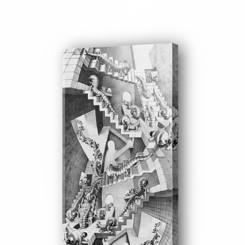 Homage to Escher - House Of Stairs - cm 50x100 - Pannello Acrilico