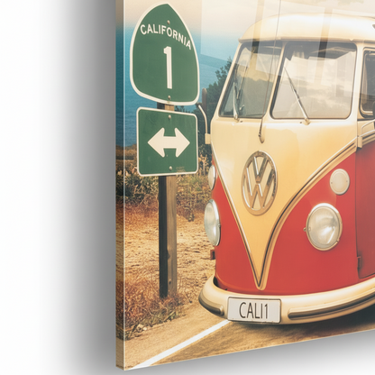 Californian Camper, Route One - cm 70x50 - Pannello Acrilico